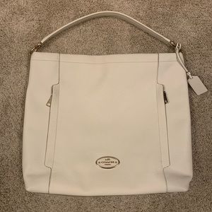 Authentic Coach white / cream leather bag